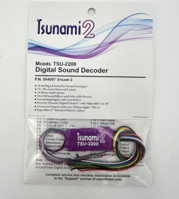 Soundtraxx Tsunami 2 TSU-2200 Steam-2 DCC Sound Decoder 884007