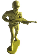 Vintage Large Green Plastic Army Man Standing 5 Tall