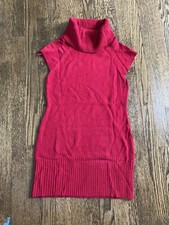 Red Sweater Dress Size Small Turtle Neck Ambiance Apparel