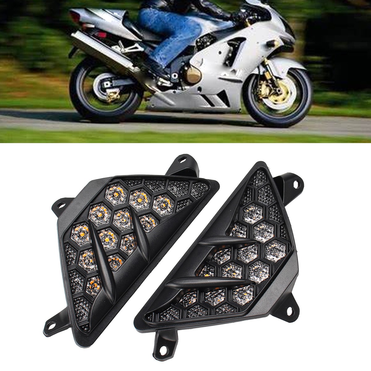 For KAWASAKI Ninja 300 400 650 1000 ZX-6R Front LED Turn Signal