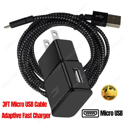 Fast Wall Charger + Micro USB Cable Charging For Samsung Galaxy Android LG HTC