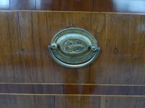 Cassettone Luigi XVI lastronato in noce intarsiato seconda metà 1700 Piemonte - Foto 11 di 18