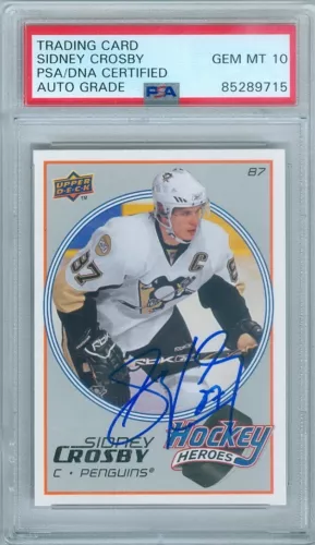 Sidney Crosby Autograph 2008 Upper Deck Heroes #HH8 PSA DNA Gem Mint 10 Auto