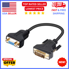 DVI-I to VGA Adapter Gold-Plated Video Converter Monitor, PC, Laptop  Projector