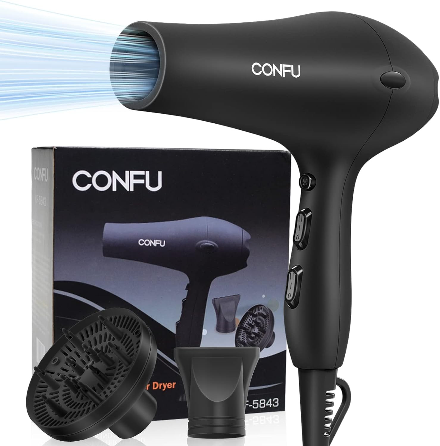 Professional Salon Hair Dryer, Negative Ions Ceramic Quick Drying Blow Dryer, L