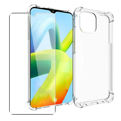 Case for Xiaomi Redmi A1 Gel Clear Cover + Glass Screen Protector