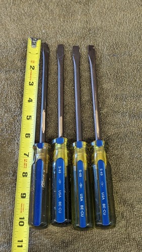 4 Ampco Safety Tools Slotted Flat Head Tip Shaft 5/16" S-49 BE-CU Non-Sparking - Picture 6 of 7
