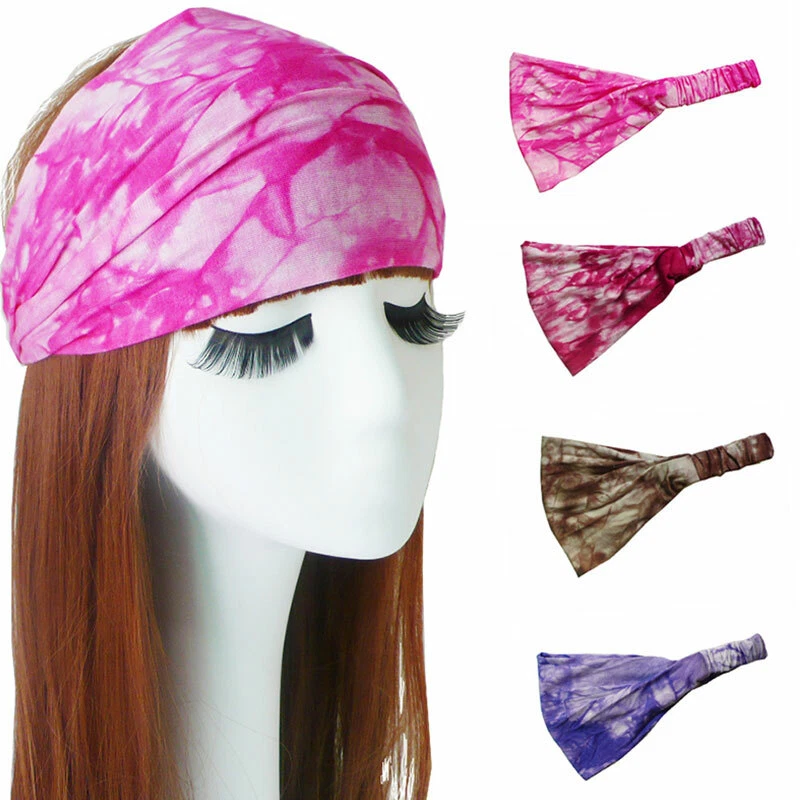 Diademas elásticas para mujeres yoga softbol deportes banda para el cabello suave envoltura banda para el sudor cabeza Foto 3 de 4