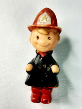 Vintage 5" Fireman Figure Made in Hong Kong Rare 