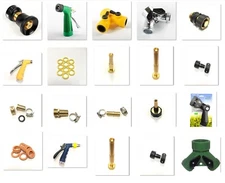 Super Deluxe 9 Pattern Hose Nozzle / 6" Brass Nozzle / Zinc Y Valve / 10 Washer
