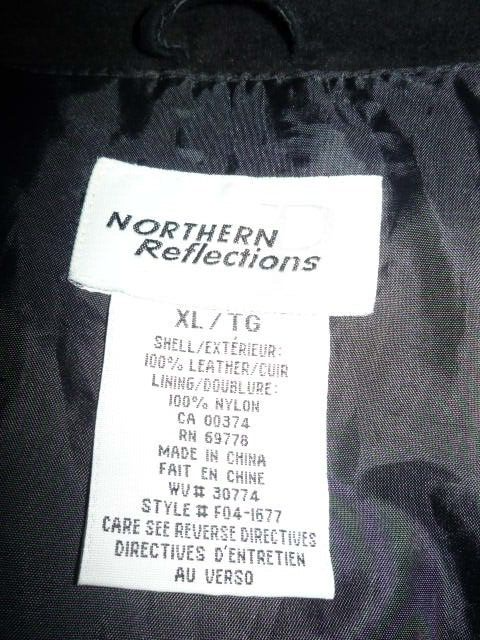 NORTHERN REFLECTIONS LEATHER JACKET=LADIES SZ XL-BLACK-METAL