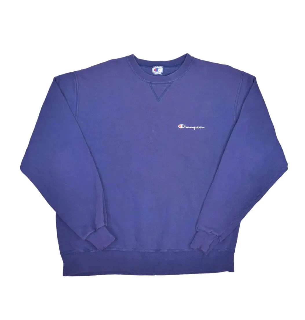 Vintage Champion Sweatshirt Mens L Blank Logo Spell Out