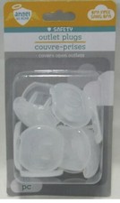 angel of mine Safety Plastic Outlet Plugs Covers Open Oulets Clear 12 Pieces