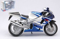 Burago 1/18 Motorrad Suzuki Gsx R750 Blau Modellbau Statisches Modell Diecast