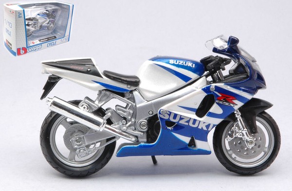 Burago 1/18 Motorrad Suzuki Gsx R750 Blau Modellbau Statisches Modell Diecast-image