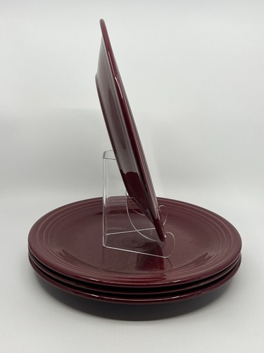 4 Fiestaware CLARET BURGUNDY Retired Dinner Plates 10.5" Homer Laughlin Fiesta - Picture 17 of 21