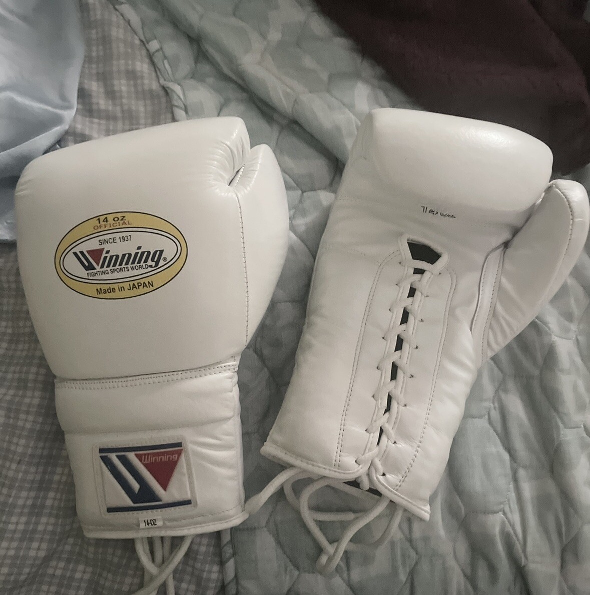 white winning boxing gloves 14oz eBay