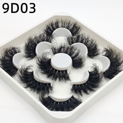  5Pairs 15-25mm 3D Mink Lashes Wholesales Natural False Eyelashes