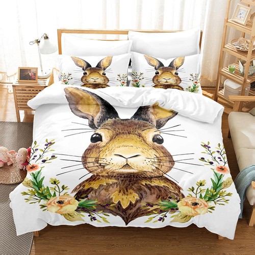Lustiger Hase Bettwäsche Set Geschenk Bettbezug 135x200 200x200 Kissenbezug80x80 - Bild 4 von 14