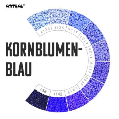 2000 Artkal MINI A 2,6mm Kornblumenblaue Farben 2,6 mm Bügelperlen Beads Steckp.