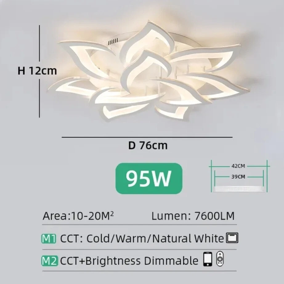 NETTLIFE Plafoniera LED Soggiorno Camera Da Letto Lampada Dimmerabile Con Telecomando 42w Design Moderno Quadrato Acrilico Bianco Per Cucina 92461758
