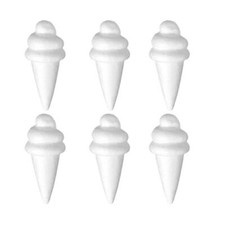 6 Pcs White Craft Foam Ice Cream Shape Polystyrene Balls Ice Cream Mold for D...