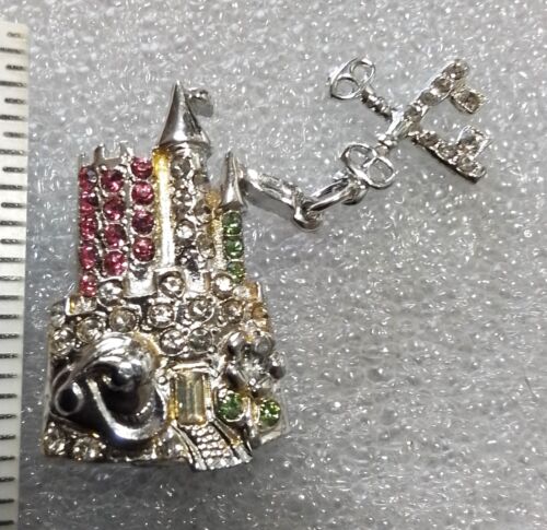 Vintage 1970 Lindeburg "Schlüssel zum Schloss" Strass Schloss mit Schlüssel Brosche