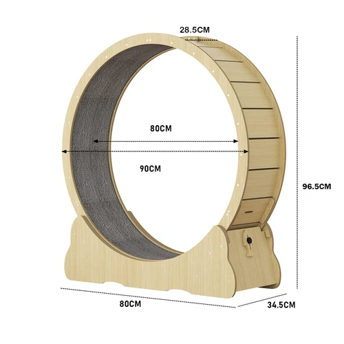 Wooden Cat Running Wheel–Fitness Treadmill Toy for Cats–Exercise Circle Machine - Picture 2 of 13