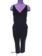 Banana Republic Black Velvet One Piece Sleeveless Jumpsuit Size 4 Women's P53