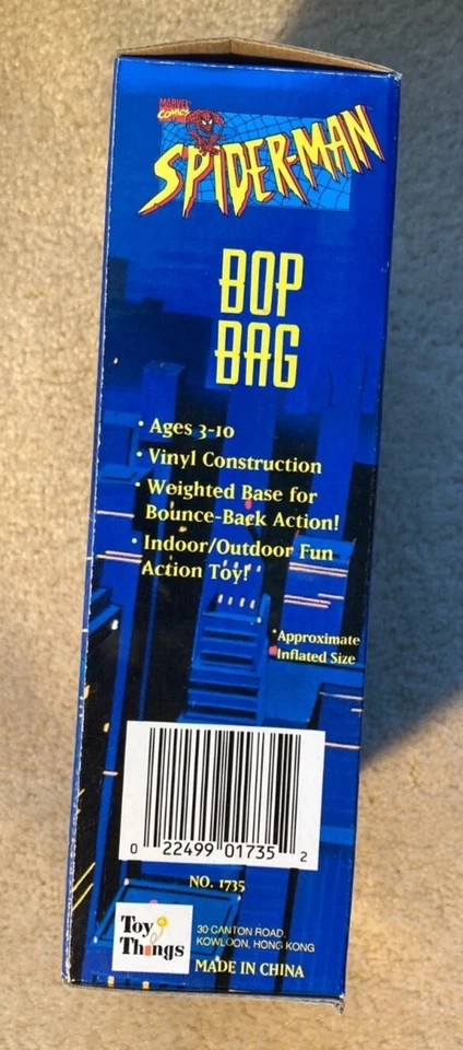 Bolso inflable Marvel Spider-Man 1995 Bop nuevo en caja ¡Raro! Foto 3 de 4