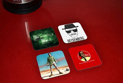 Breaking Bad Walter White Hisenberg - 4 Stück Holz Getränke Untersetzer Set