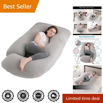 Removable Velvet Cooling Pregnancy Pillow - J-Shaped Full Body Support 60-Inch