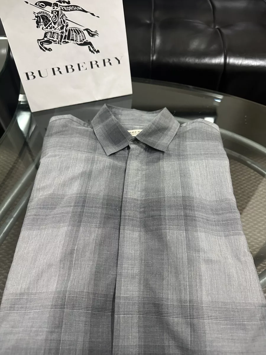 Mens Burberry Button Down Dress Shirt Size M Slim AUTH Nova