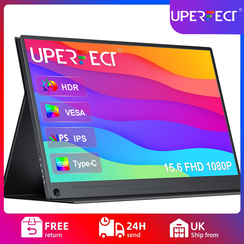 UPERCT 15.6"" Portable Monitor FHD IPS 1080P LCD USB Display Screen HDMI Type-C A
