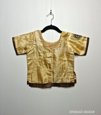 Kids Girls' Blouse Yellow Classic Embroidered Short Sleeve U-Neck 3-4 Years