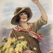 Original Pin Up Flapper Girl Musselman art Print C 1920 Jazz Age Cowgirl