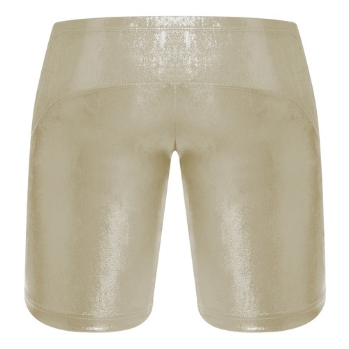 Men's Metallic Shiny Swim Trunks Elastic Waist Biker Shorts Pool Party Beachwear - Picture 40 of 66