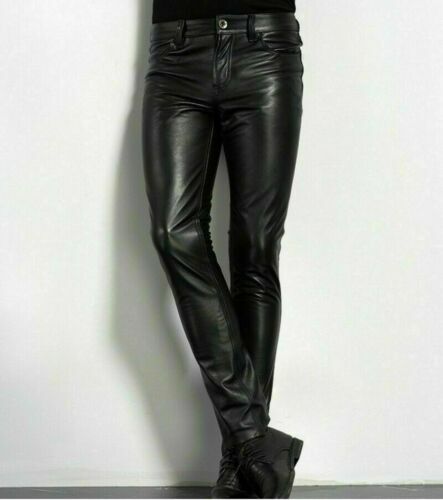 Men's Real Leather Pants Thigh Fit Jeans Breeches Bluf Lederhosen
