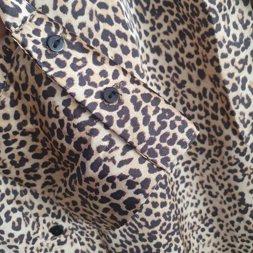 Zara Trf Collection Leopard Print Silky / Satin Shirt Size Small - Picture 3 of 11