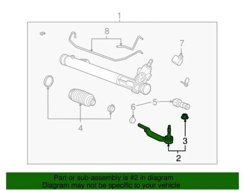 Kit de varilla de amarre exterior de acoplamiento de dirección derecha genuino GM 2008-2014 Cadillac 19177445 Foto 3 de 3