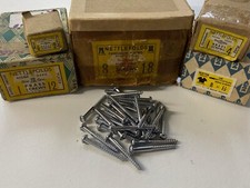 Chrome Round Screws Chrome On Brass Nettlefolds Slotted Head Wood NOS ART41-19