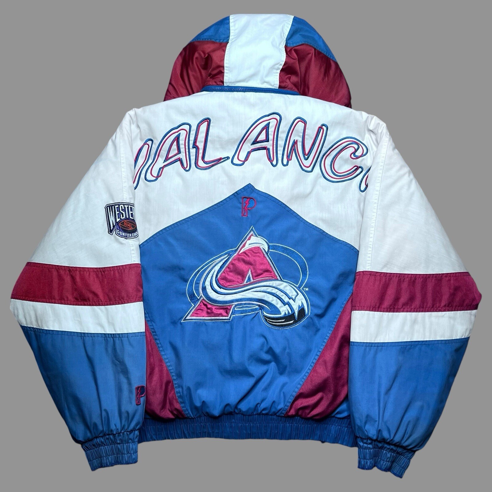 Vintage 1990s NHL Colorado Avalanche Pro Played Puffer Zip Up Jacket