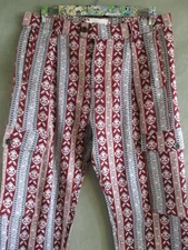 Honor the Gift Luther red floral stripe damask woven cargo pants 32 