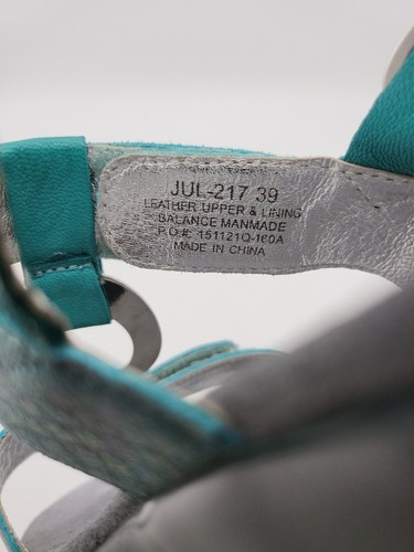 Sandali Alegria donna 8,5 Julie Aqua pelle slingback punta aperta regolabili verde acqua - Foto 8 di 8