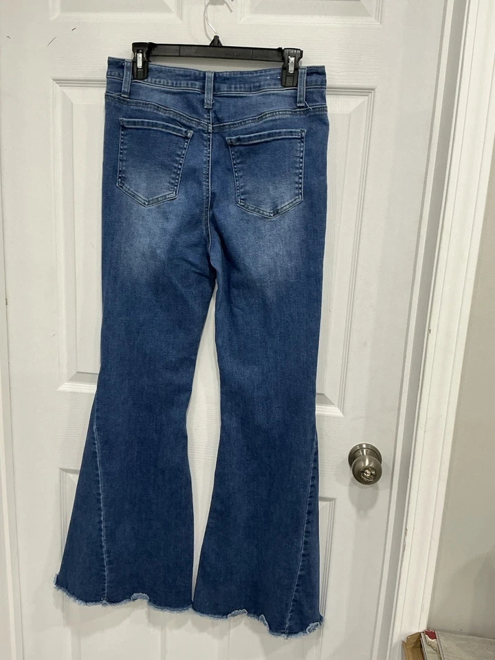 Pantalones de mezclilla Refuge Extreme acampanados campana parte inferior talla 9 azul hippie festival 30x32 Foto 4 de 4