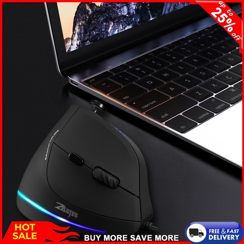 ZELOTES C-18 11 Buttons USB Wired 10000DPI RGB Optical Gaming Vertical Mouse
