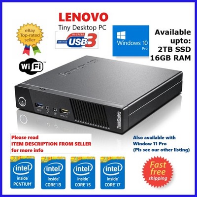 Lenovo i7 2TB HDD SSD 16GB RAM M93 M73 UltraSmall Tiny PC Win10 WiFi Desktop*MwSt