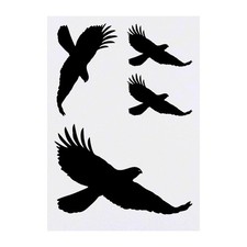 4 x 'Hawk' Temporary Tattoos / Transfers TO00003664 
