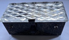 Vtg Lucite Patterned Purse Double Handle Black With Gold Rectangle Parts Only