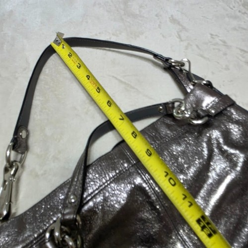 Bolso de Mano COACH Brooke Cuero Peltre Metálico Hobo Cartera F17165 Plateado Herrajes - Imagen 10 de 11